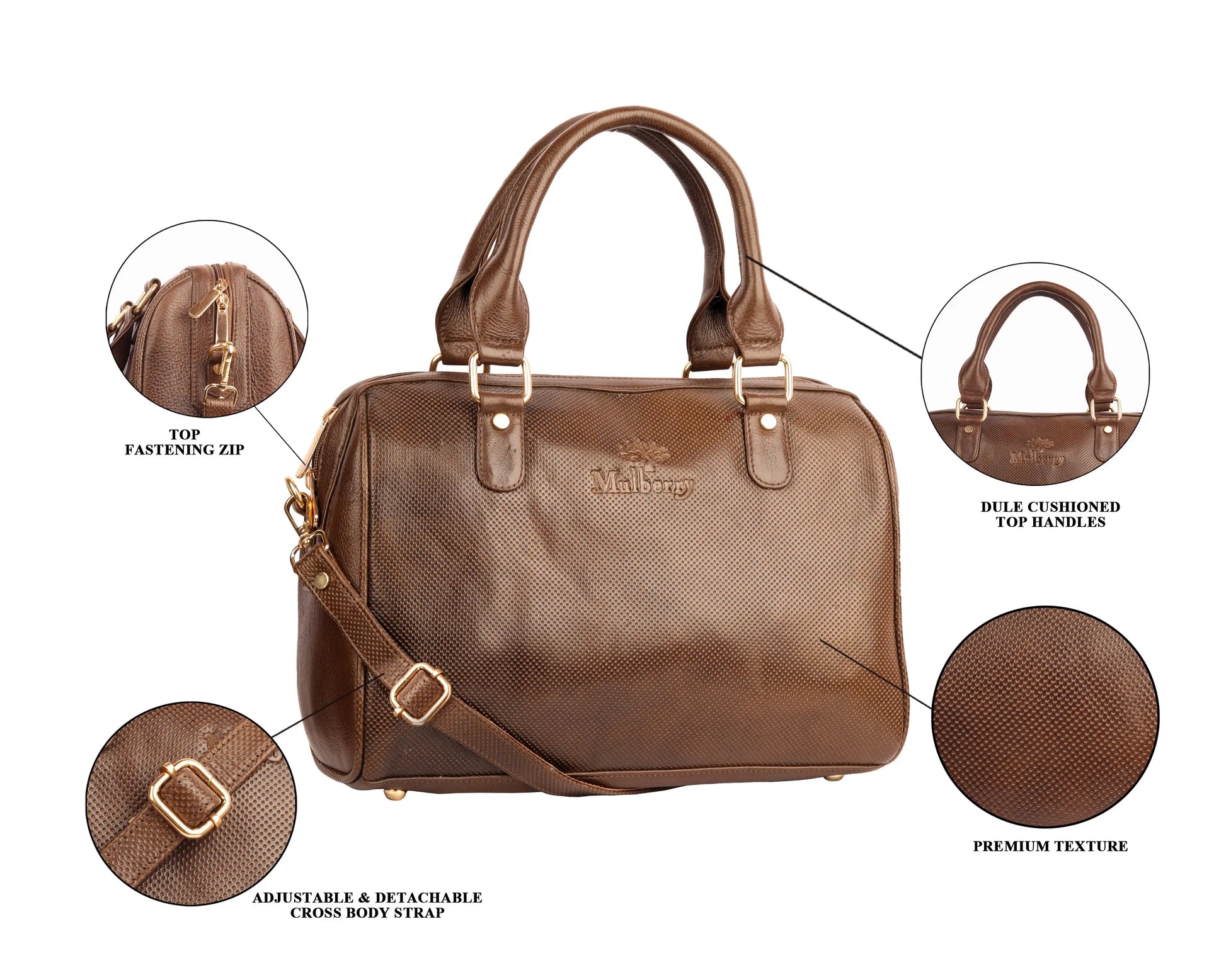 LuxuriesBliss Premium Textured Leather Handbag – Women’s Office & Travel Shoulder Bag Luxuriesbliss