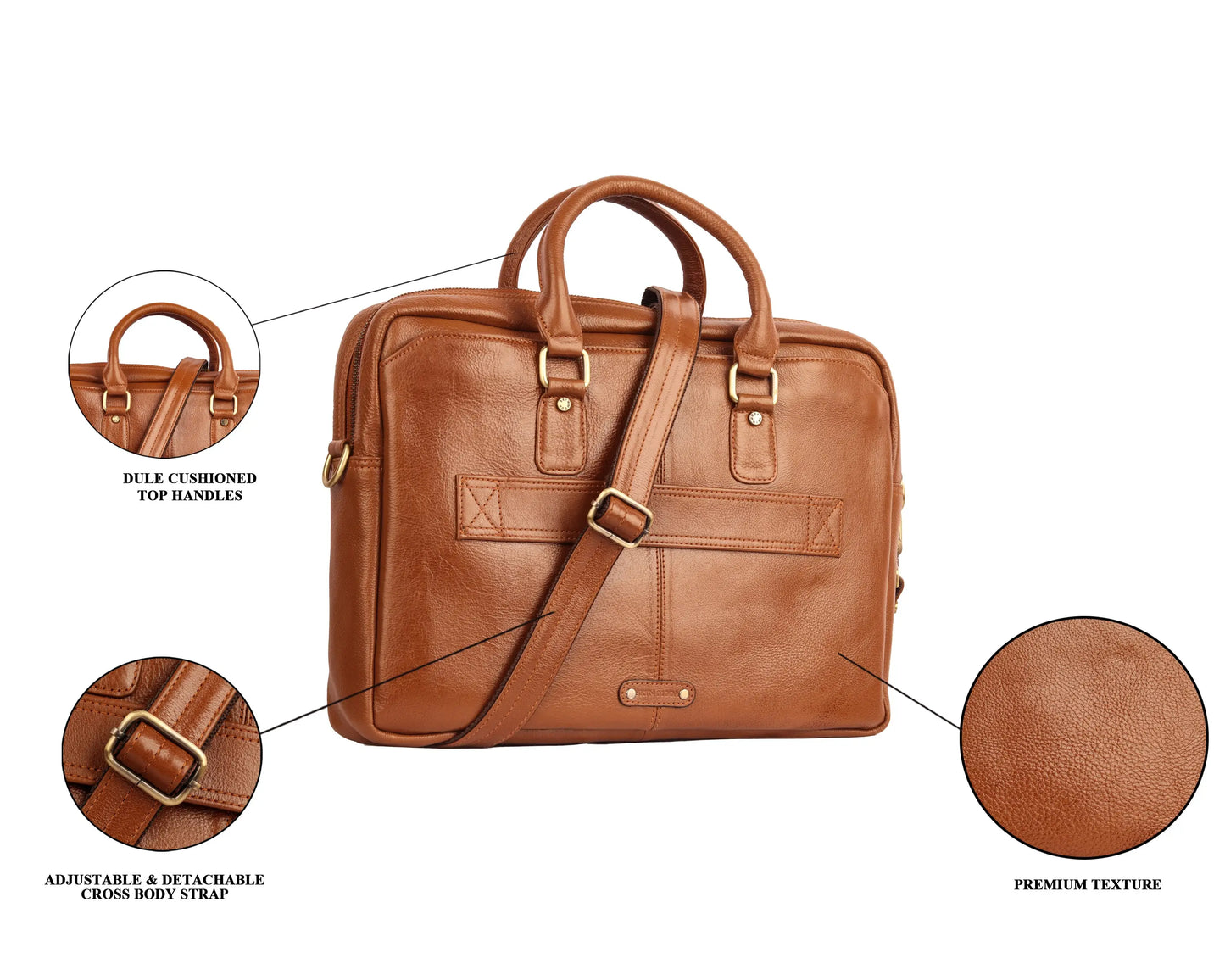 LuxuriesBliss Genuine Leather Messenger Laptop Bag – 14" to 16" – Unisex, Office & Travel Luxuriesbliss