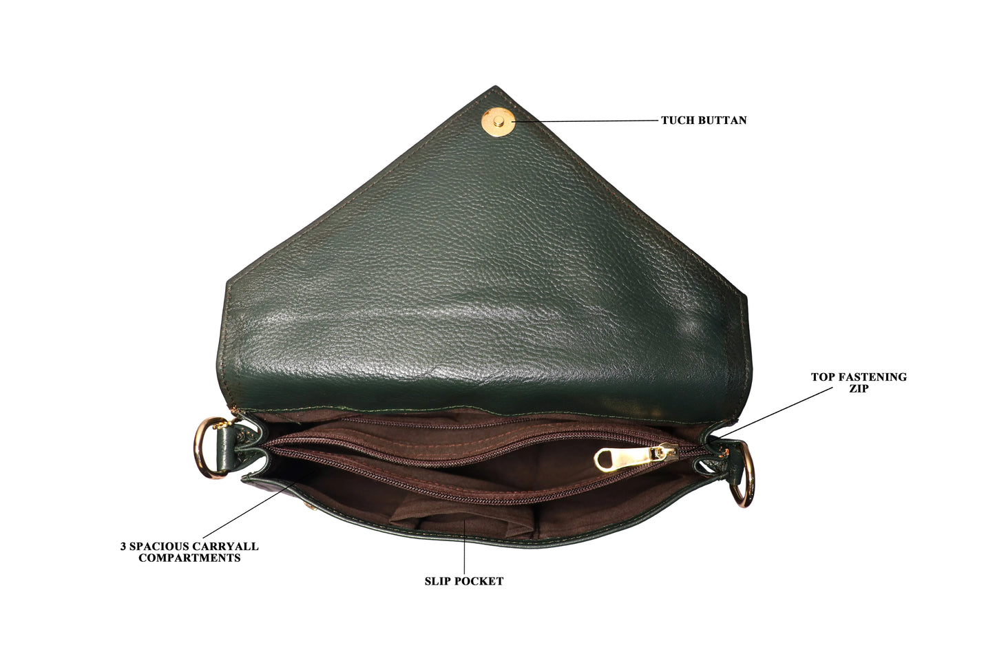 Small Solid Sling Bag – Dual Compartment, Detachable Strap luxuriesbliss