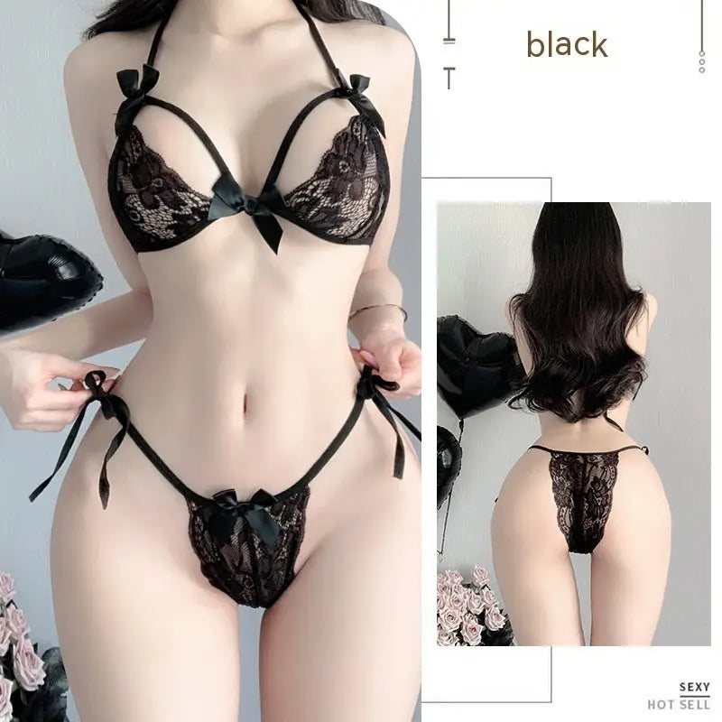 Sexy Lingerie Sexy Lace Three-point Bra Panties Women - luxuriesbliss