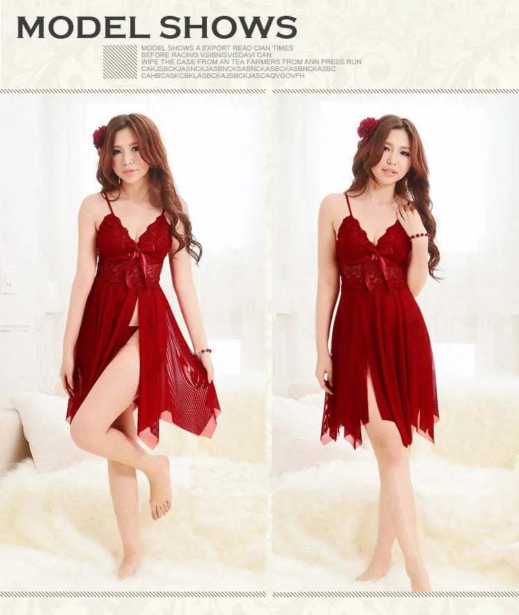 Lace transparent nightdress - luxuriesbliss