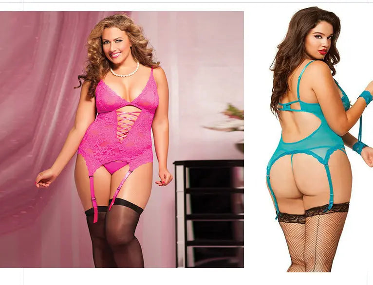 Sexy lingerie XL garter sexy pajamas lace temptation sexy nightdress a p5 - luxuriesbliss