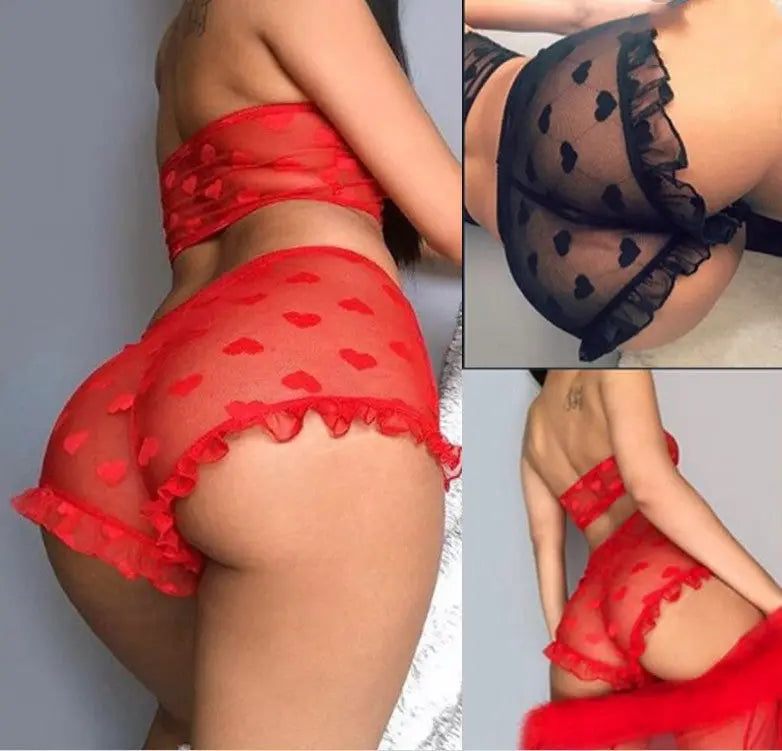 Two Piece Sexy Lingerie Sexy Temptation Lace Suit - luxuriesbliss