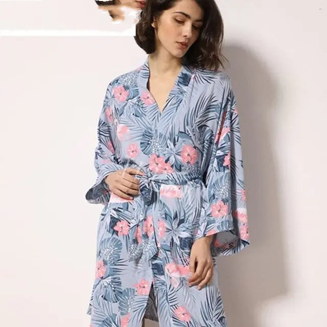 New Sleepwear Robe Spring Thin Cotton-silk Women - luxuriesbliss