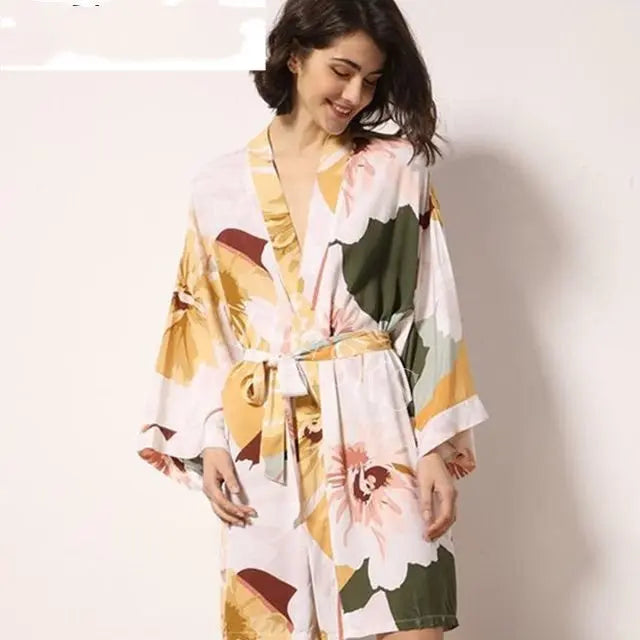 New Sleepwear Robe Spring Thin Cotton-silk Women - luxuriesbliss