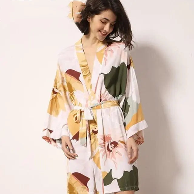 New Sleepwear Robe Spring Thin Cotton-silk Women - luxuriesbliss
