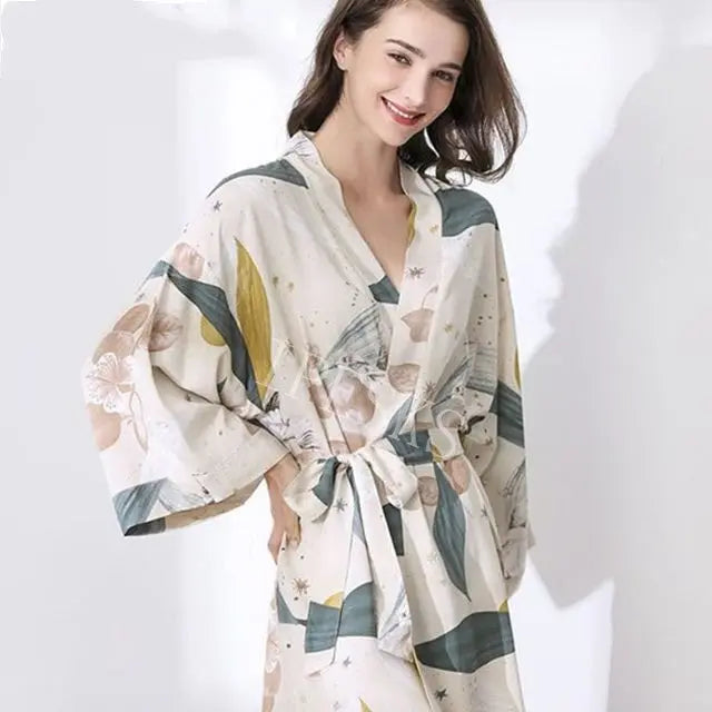 New Sleepwear Robe Spring Thin Cotton-silk Women - luxuriesbliss