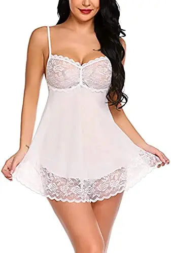 Women's Sexy Sheer Lace Lingerie Set - luxuriesbliss