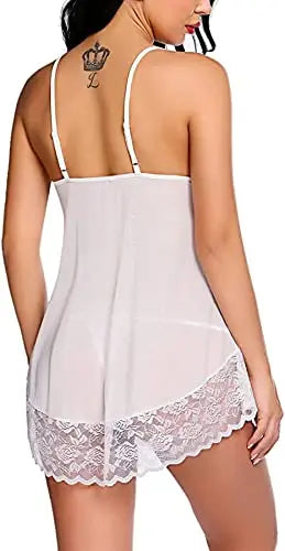 Women's Sexy Sheer Lace Lingerie Set - luxuriesbliss