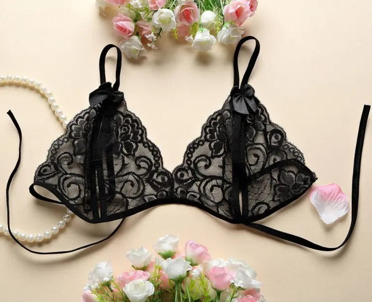 Porn Sexy Women Lace Tulle Lingerie Set - luxuriesbliss