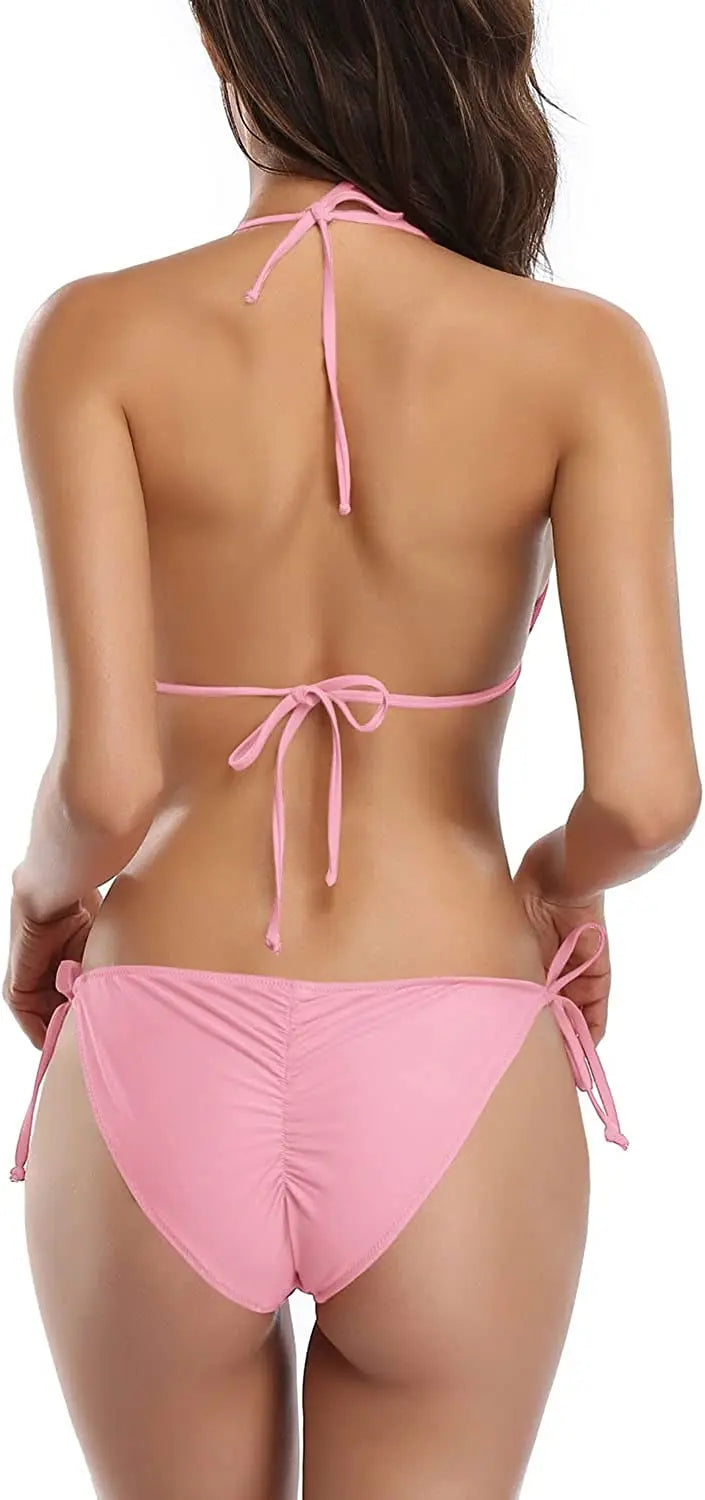 Bikni Set Dori pattern Color Pink (Free Size) - luxuriesbliss