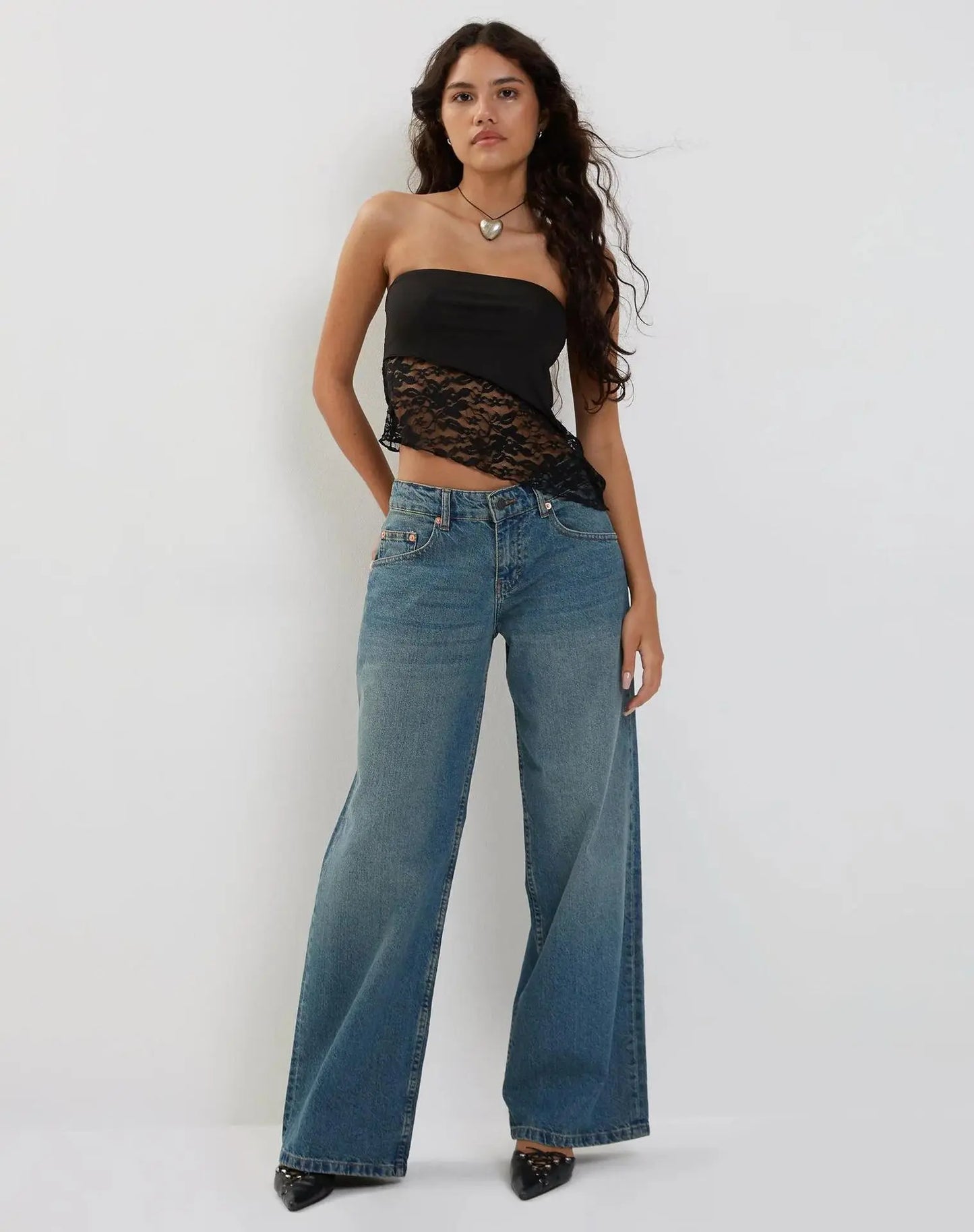 Women's Mesh Lace Top Spring Sexy Black Knitted Top - luxuriesbliss