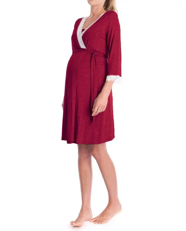 Pregnant Women Nightdress Maternity Sleepwear - luxuriesbliss
