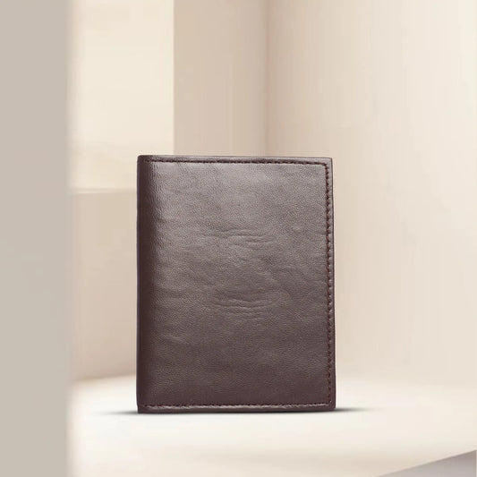 Brown Vertical Genuine Leather Wallet for Cards & Visiting Cards Luxuriesbliss