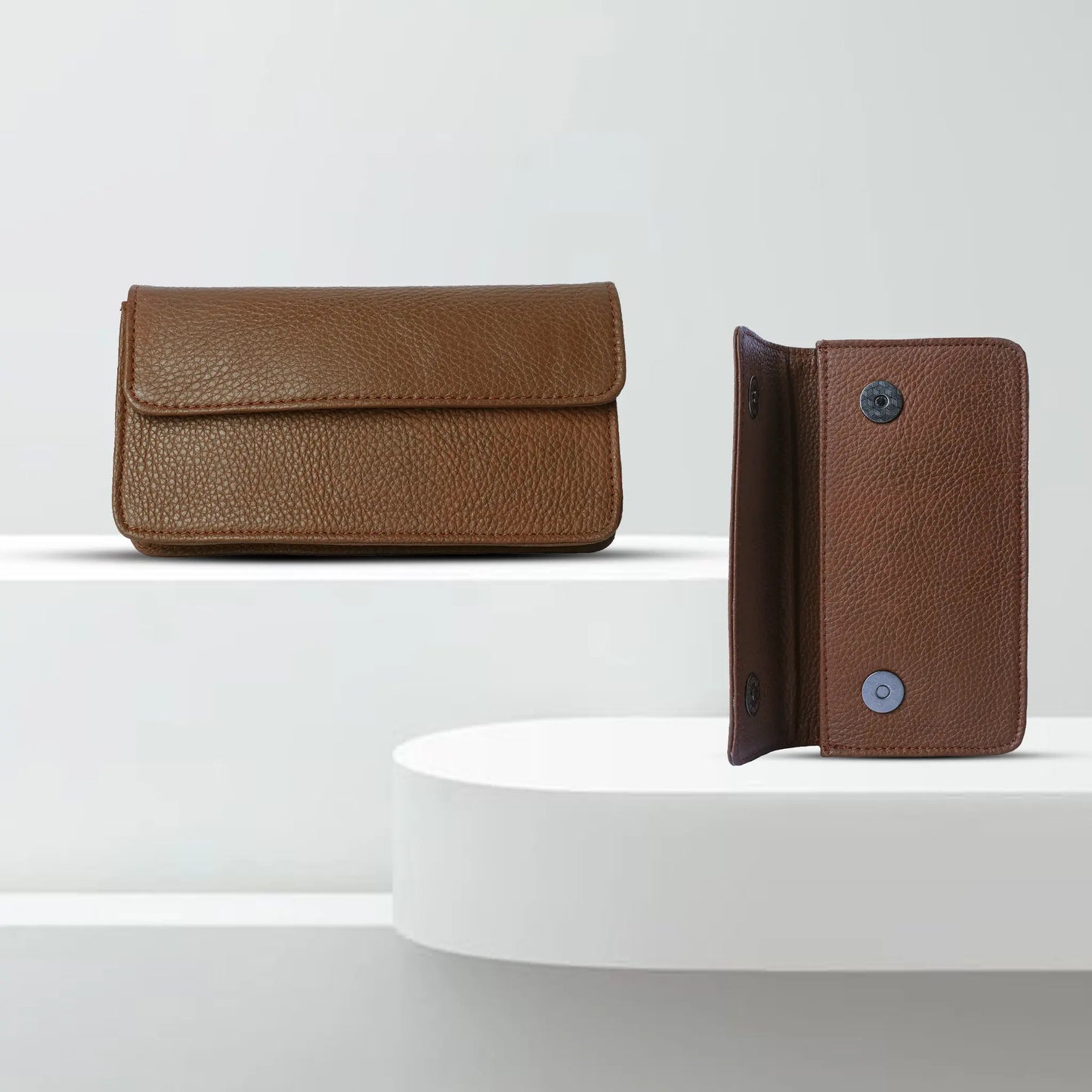 Men’s Brown Genuine Leather Waist Pouch | Travel Belt Bag Luxuriesbliss