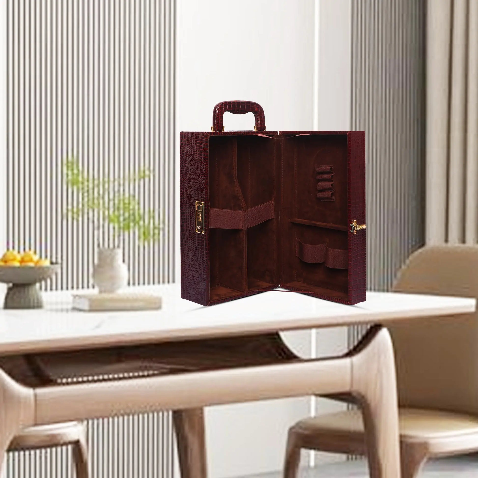 Premium Leather Wine Gift Box Case Luxuriesbliss