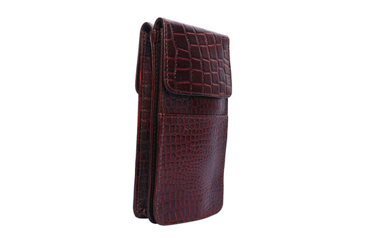 Double Pocket Leather Mobile Bag | Compact Phone Pouch luxuriesbliss