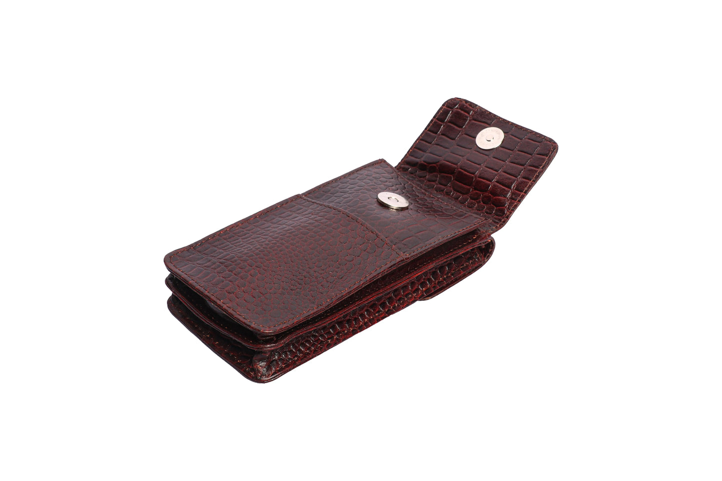 Double Pocket Leather Mobile Bag | Compact Phone Pouch luxuriesbliss