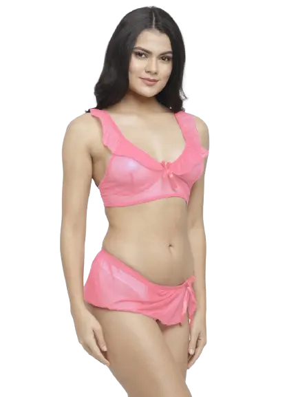 Lace High Neck Crop Top Bra Short Skirt Set - luxuriesbliss