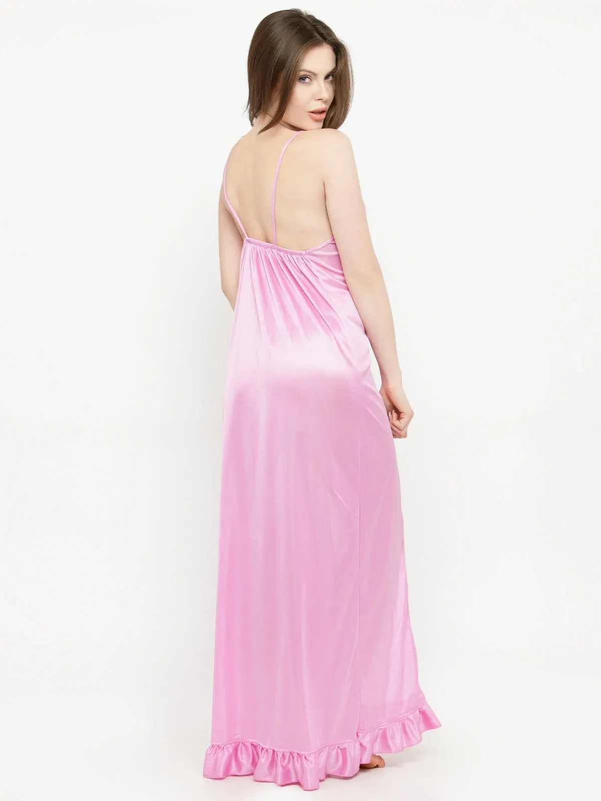 Elegant Multi-Color Solid Nightdress - Navy Blue, Pink, Red - luxuriesbliss