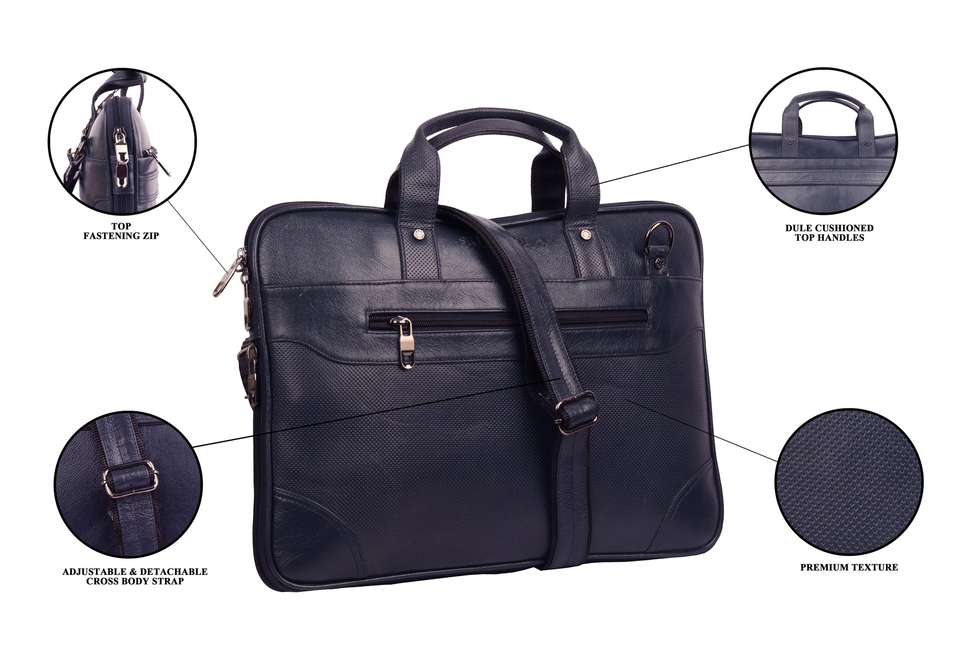 Luxuries Bliss Genuine Leather Messenger Laptop Bag – 14" to 16" – Unisex, Office & Travel Luxuriesbliss