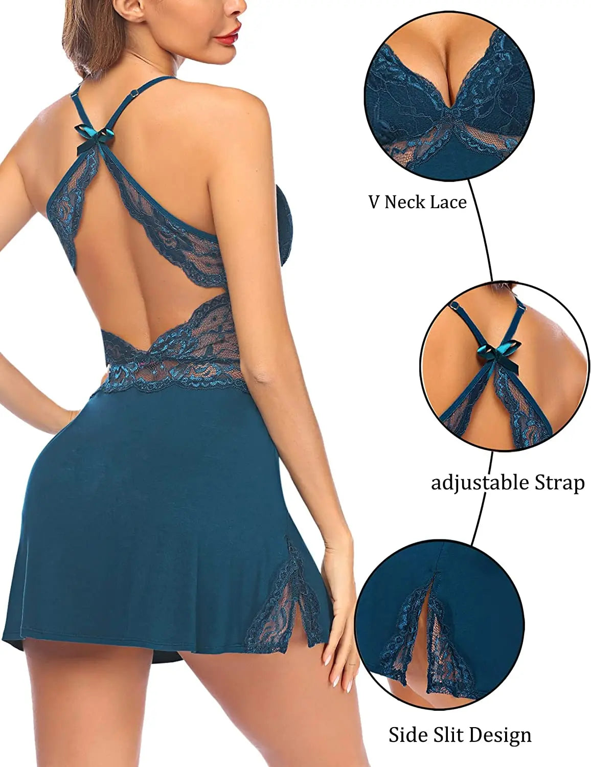 Women lingerie lace chemise sleepwear babydoll teddy lingerie - luxuriesbliss