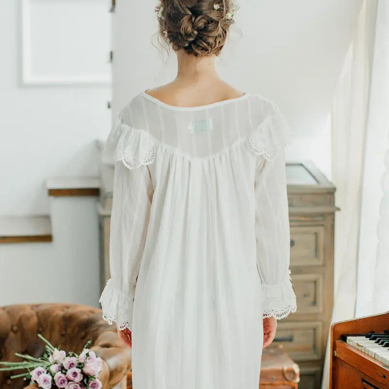 Lace cotton nightdress - luxuriesbliss