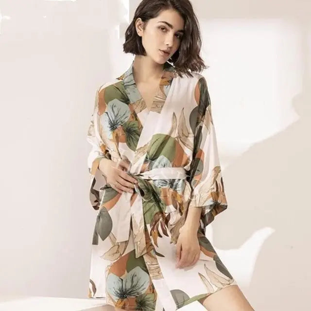 New Sleepwear Robe Spring Thin Cotton-silk Women - luxuriesbliss
