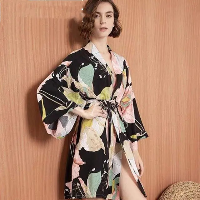 New Sleepwear Robe Spring Thin Cotton-silk Women - luxuriesbliss