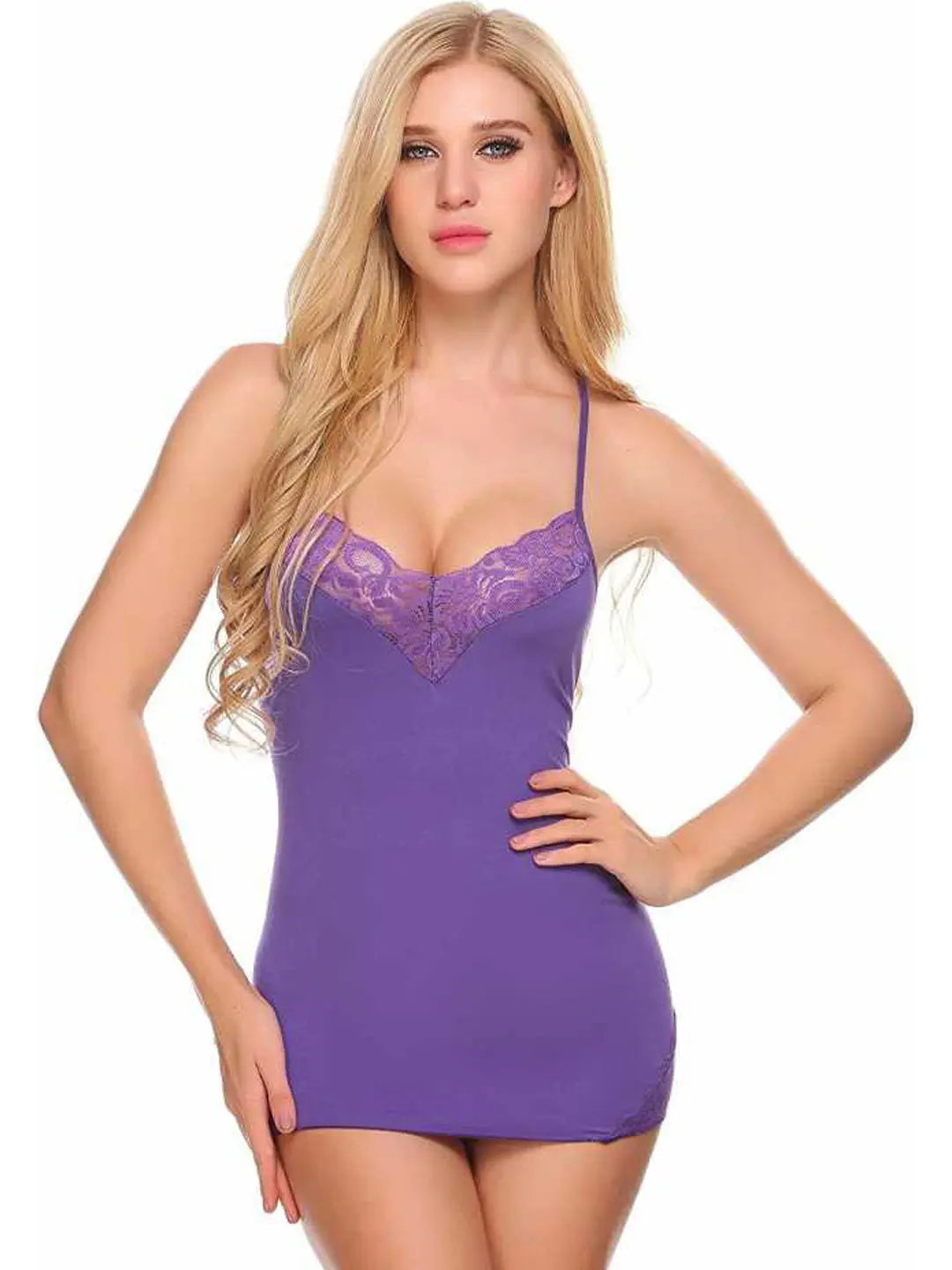 Elegant Lace Chemise  Sleepwear Dress - luxuriesbliss