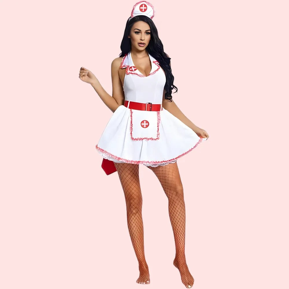 Nurse Role-Play Costume with Luxury Lace Panty