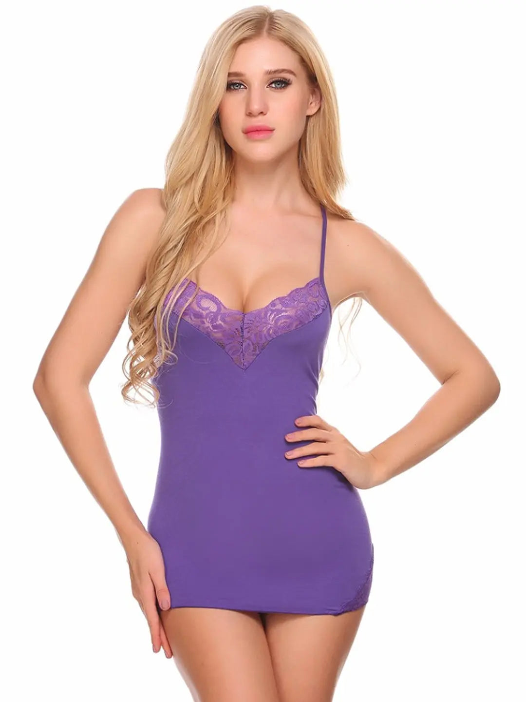 Elegant Lace Chemise  Sleepwear Dress - luxuriesbliss