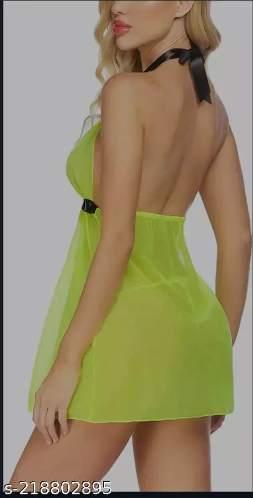 Sexy Night Dress Babydoll Strap Chamois Halter - luxuriesbliss