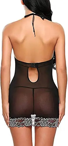 Sheer Lace Sleepwear with Adjustable Straps - luxuriesbliss