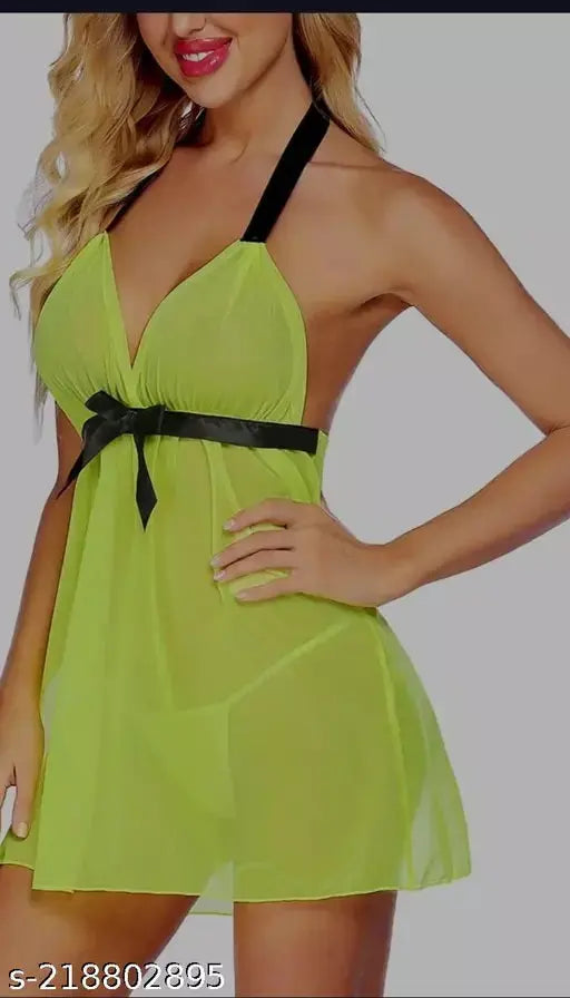 Sexy Night Dress Babydoll Strap Chamois Halter - luxuriesbliss