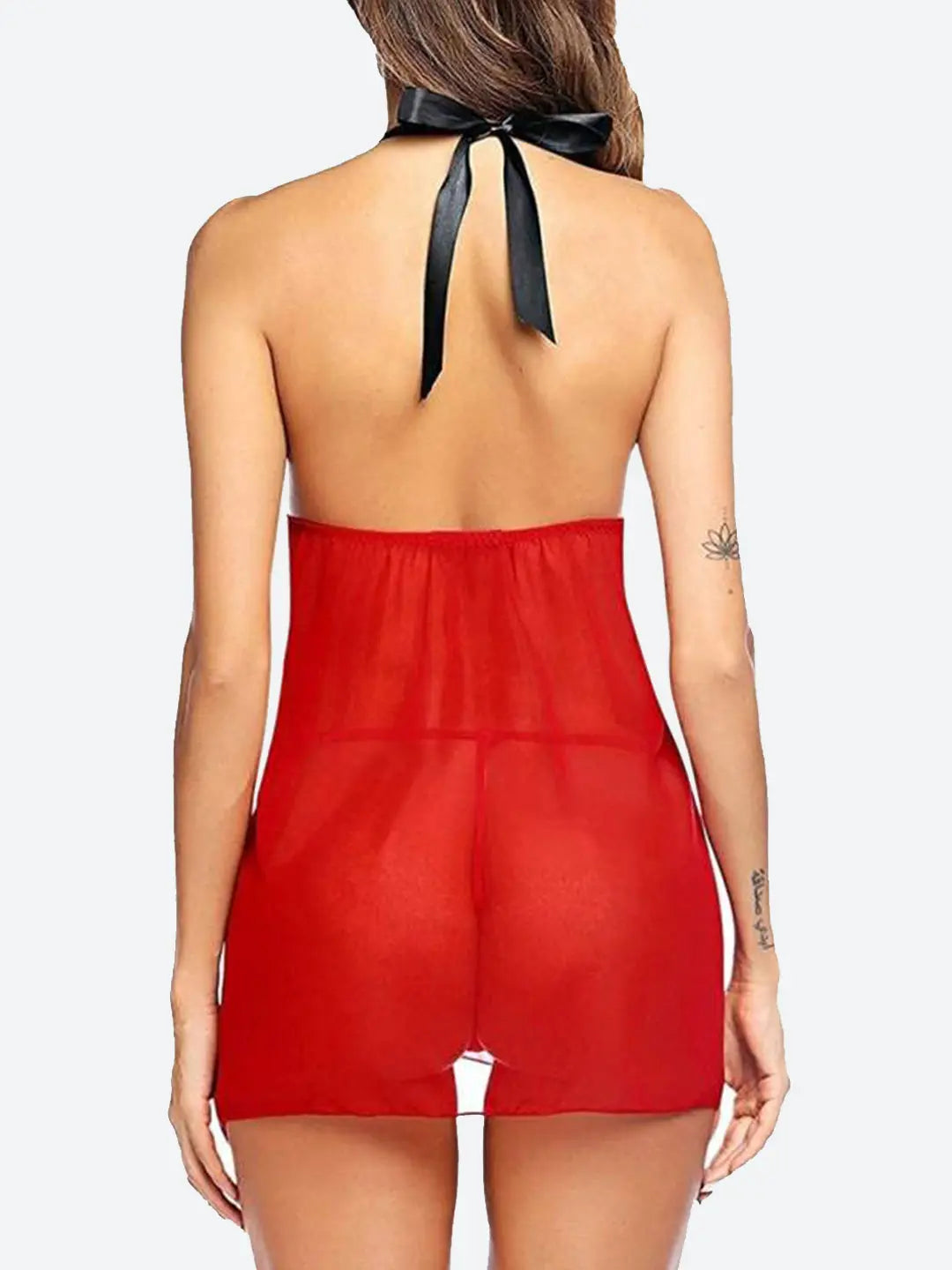 Sexy Night Dress Babydoll Strap Chamois Halter - luxuriesbliss