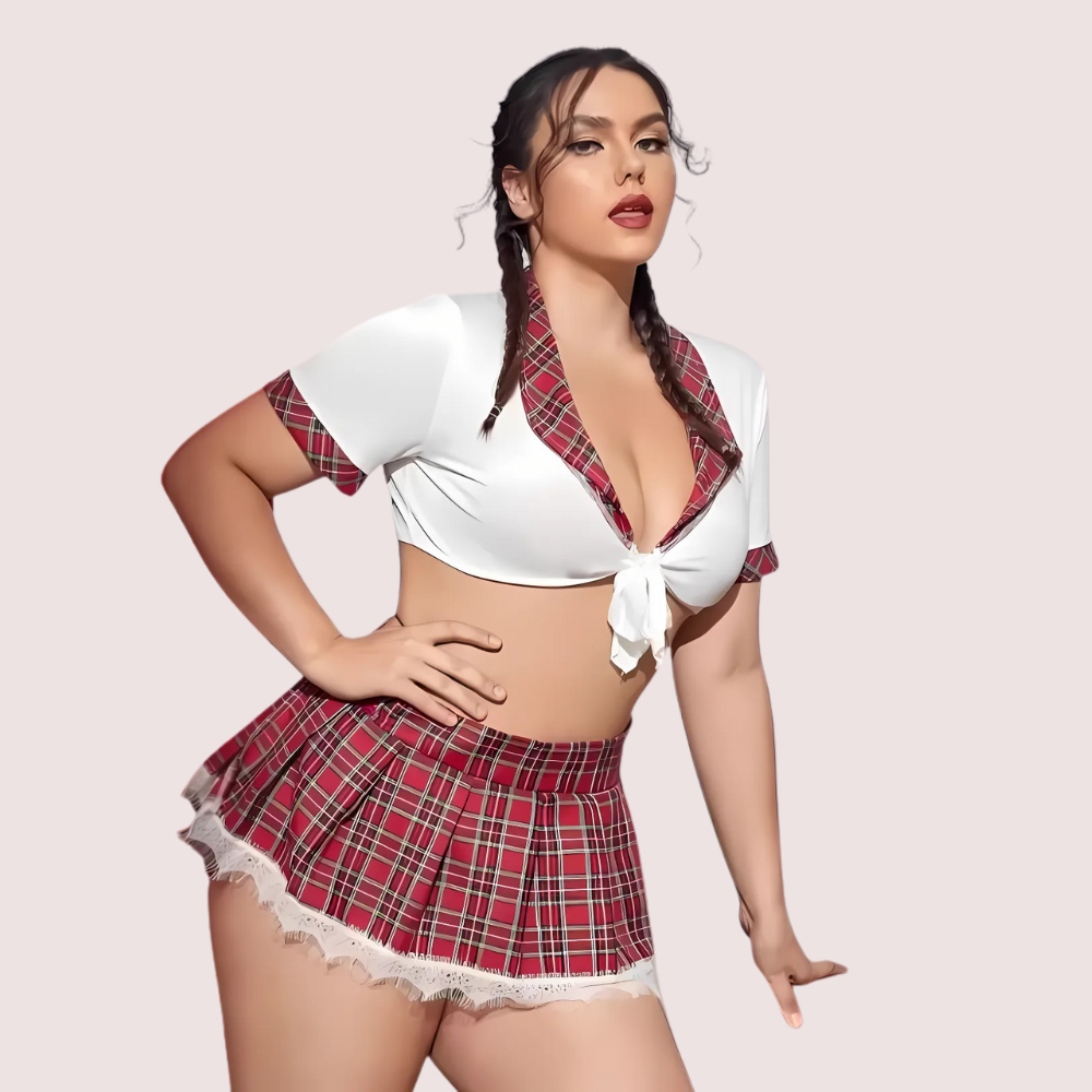 Luxuries Bliss  Schoolgirl Sweetheart Roleplay Costume with Luxury Panty Gift