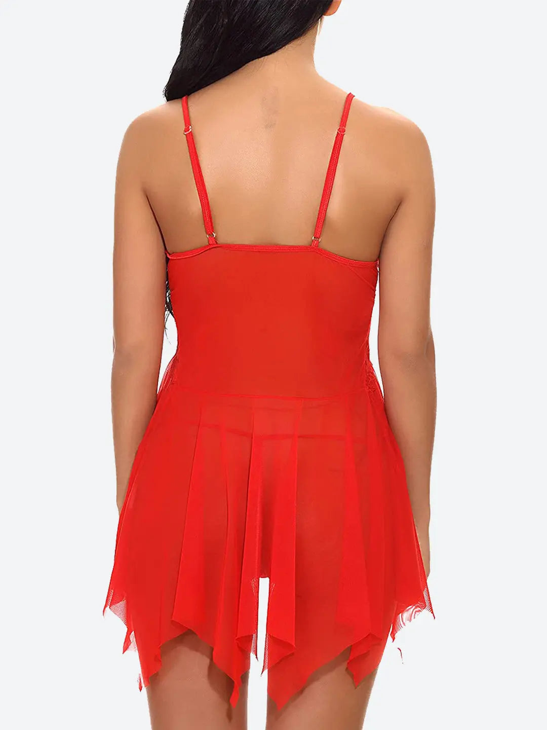 Elegant Sheer Lace Babydoll Lingerie Set - luxuriesbliss