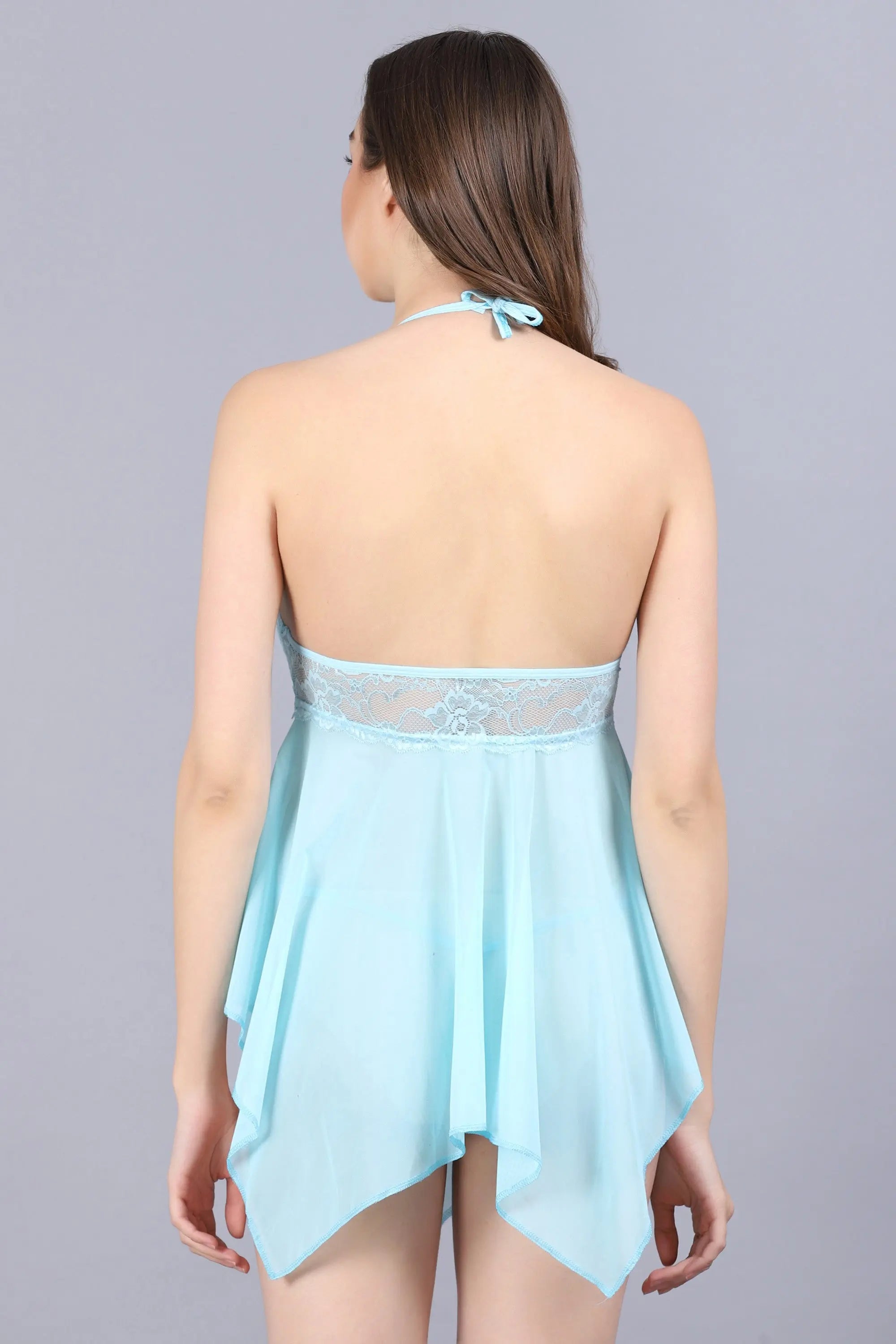 Elegant Sheer Lace Babydoll Lingerie Set - luxuriesbliss