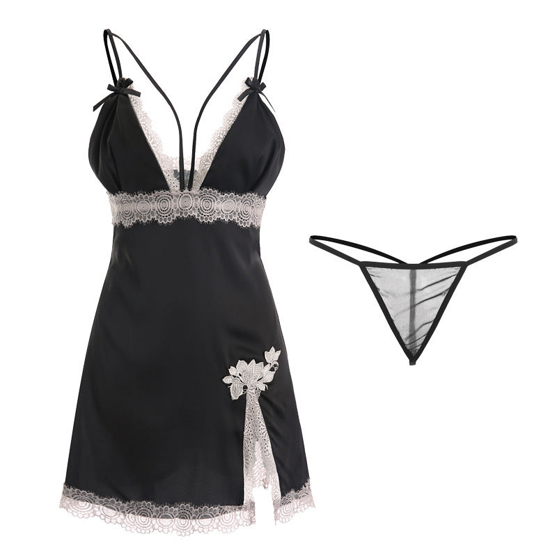 Imitation silk sleeveless nightdress