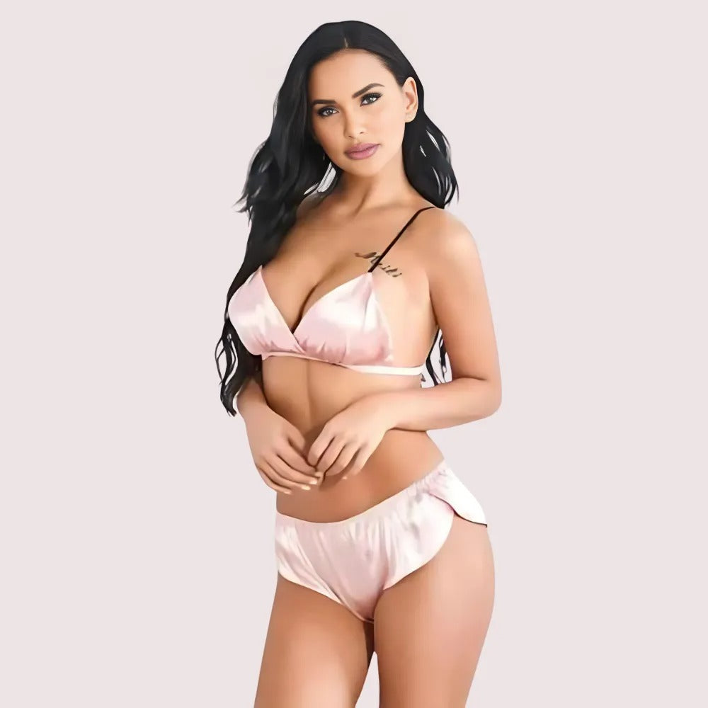 Fashionable Pure Silk Bra Set for Women
