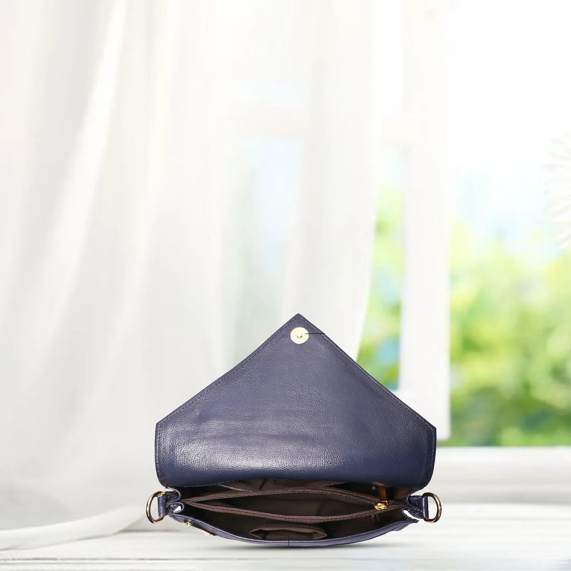 Small Solid Sling Bag – Dual Compartment, Detachable Strap luxuriesbliss