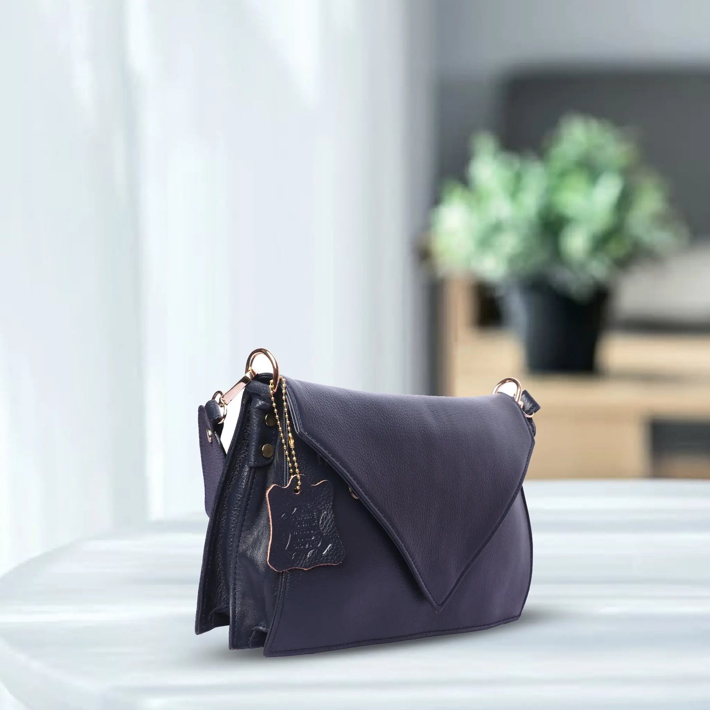 Small Solid Sling Bag – Dual Compartment, Detachable Strap luxuriesbliss