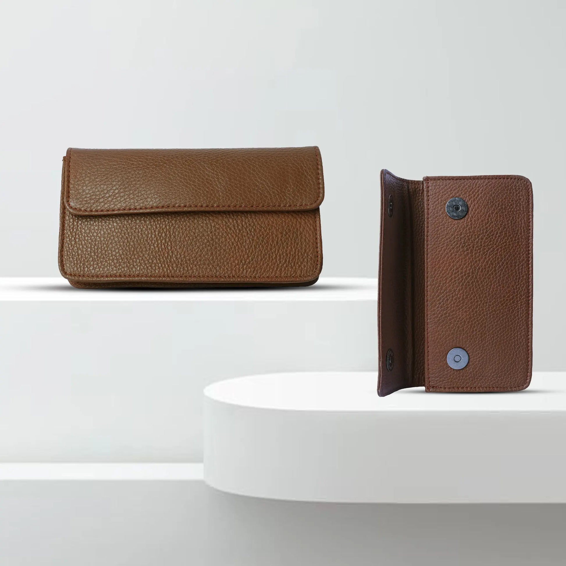 Men’s Brown Genuine Leather Waist Pouch | Travel Belt Bag Luxuriesbliss