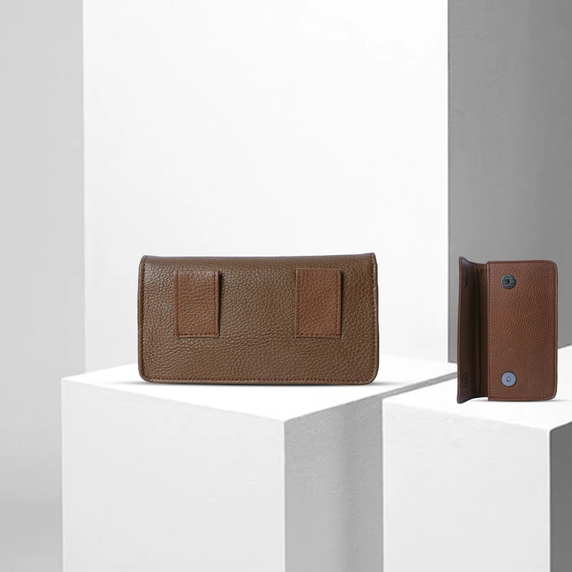 Men’s Brown Genuine Leather Waist Pouch | Travel Belt Bag Luxuriesbliss