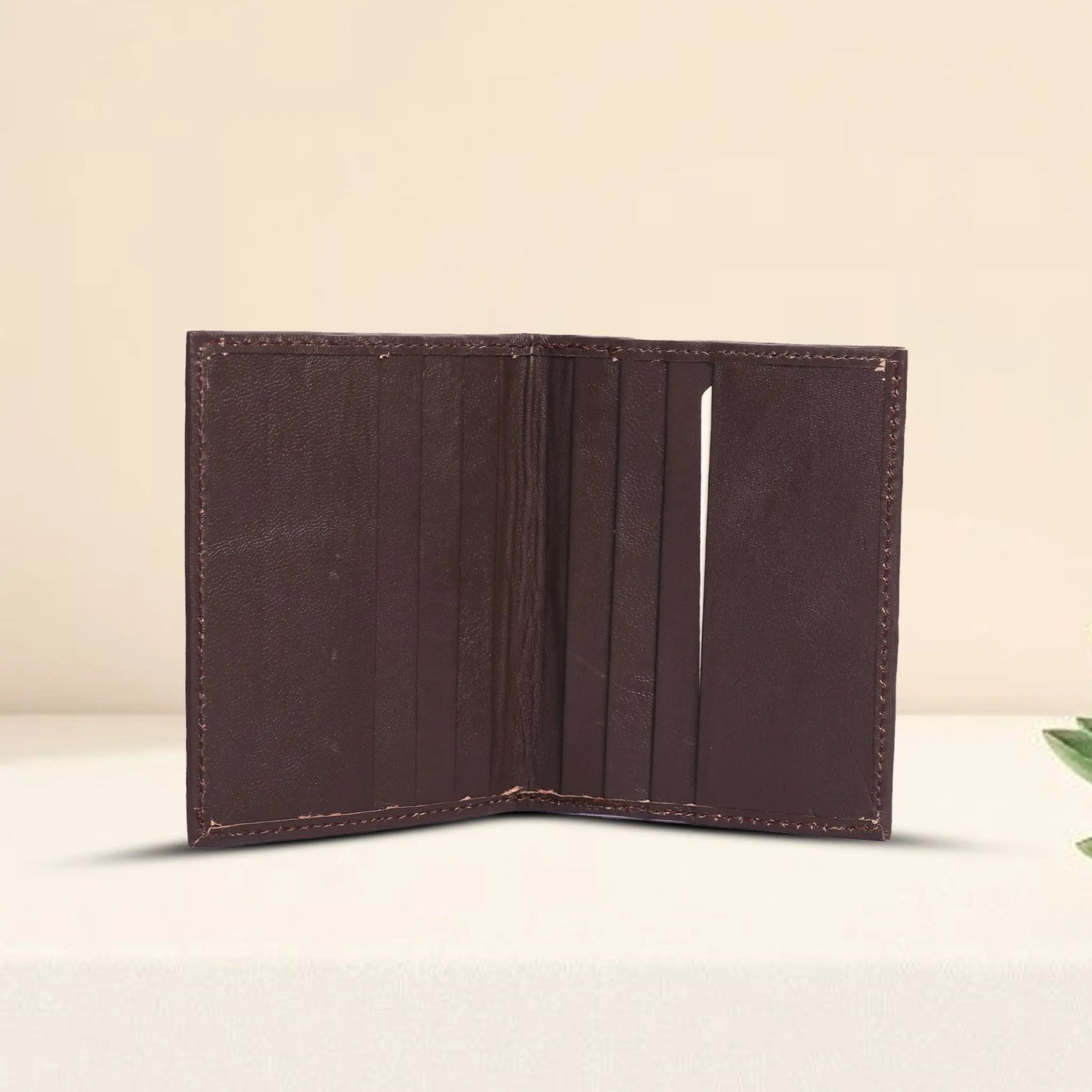 Brown Vertical Genuine Leather Wallet for Cards & Visiting Cards Luxuriesbliss