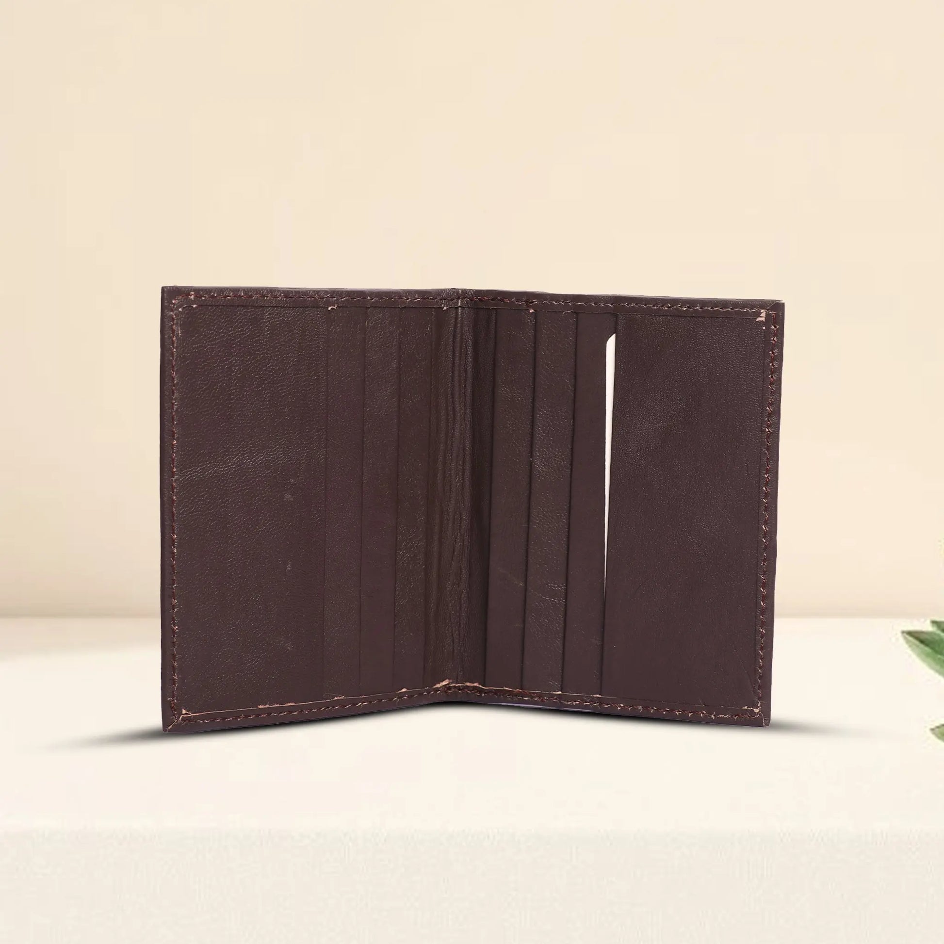 Brown Vertical Genuine Leather Wallet for Cards & Visiting Cards Luxuriesbliss