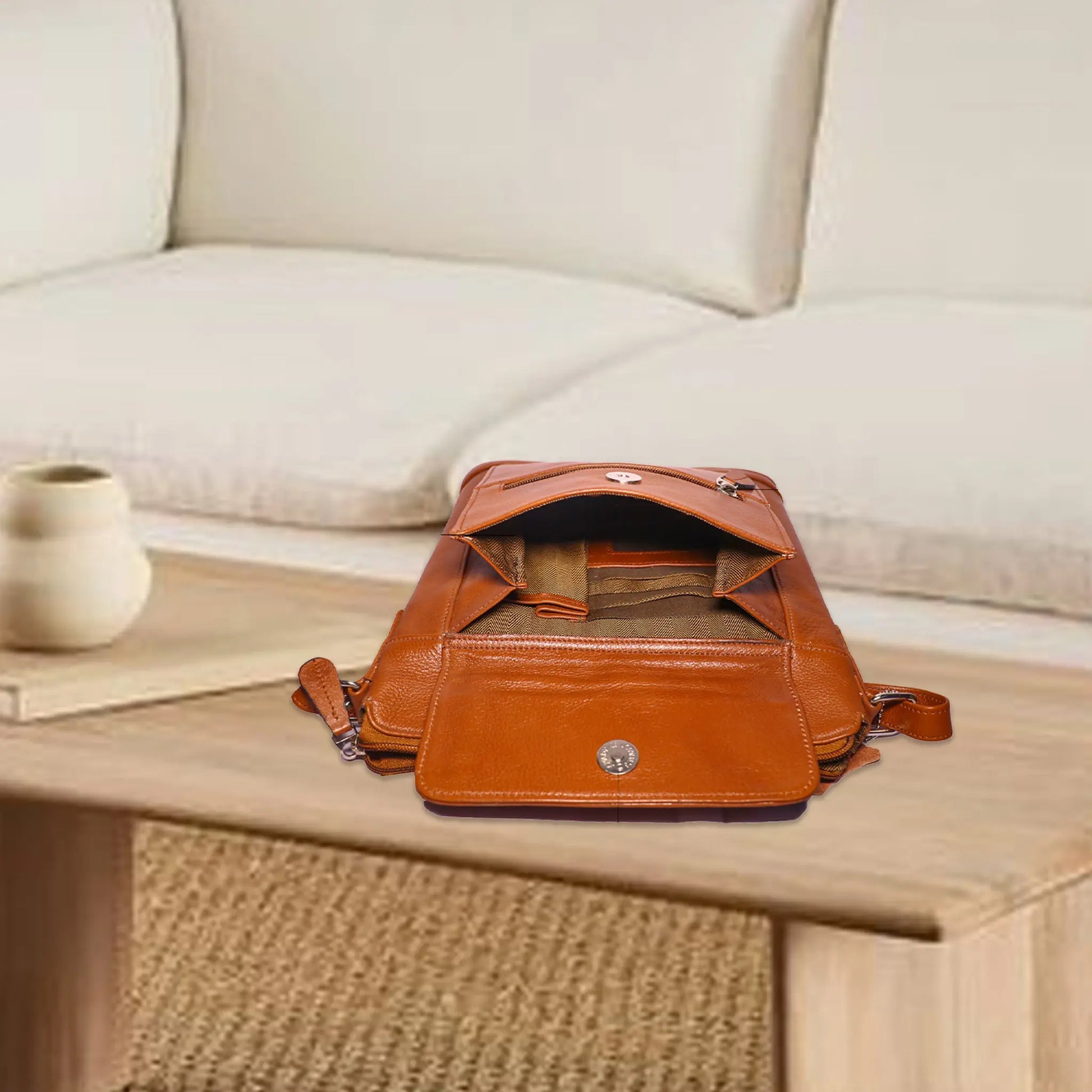 100% Genuine Leather Small Travel Bag – LuxuriesBliss Crossbody for Men & Women Luxuriesbliss