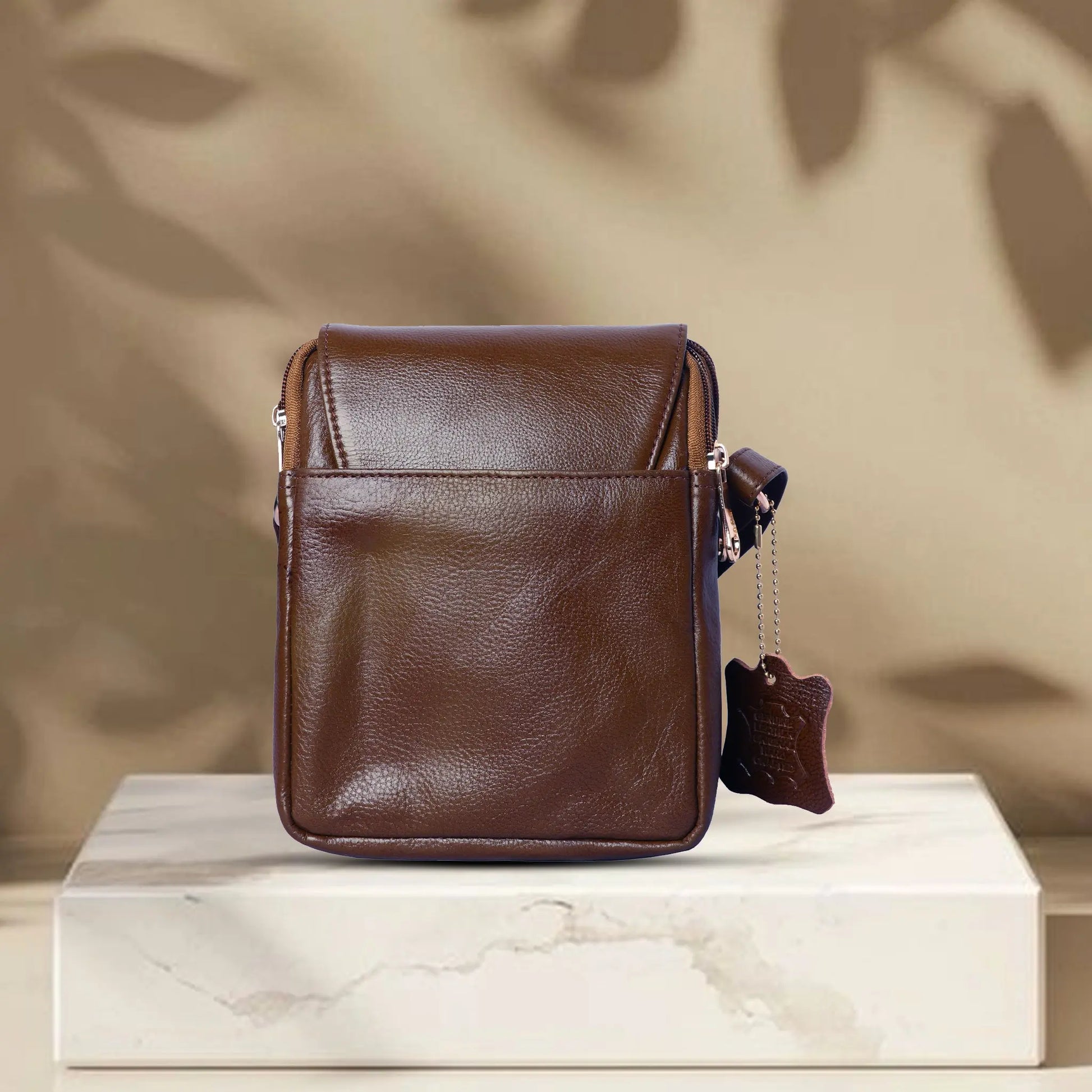 Medium Leather Crossbody Bag for Women – Brown, 2 Compartments Luxuriesbliss