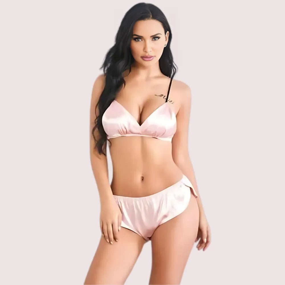 Fashionable Pure Silk Bra Set for Women